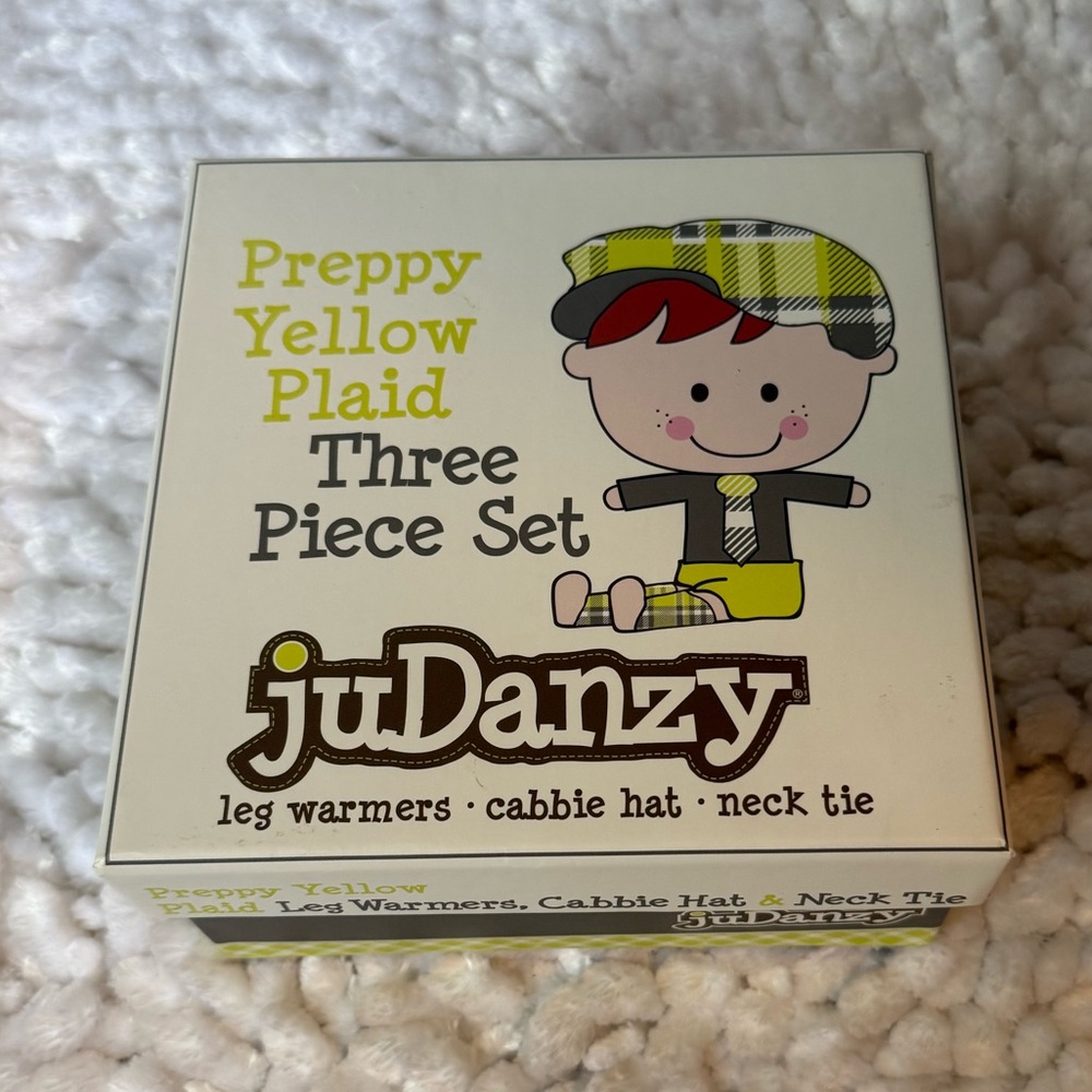 Danzy Yellow Plaid Kids Three Piece Set
